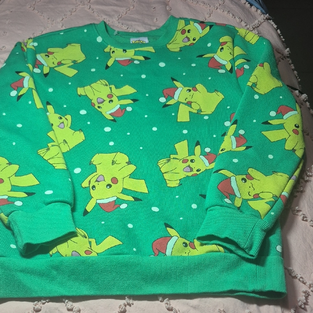 Pokemon Green Pikachu Kids Sweater